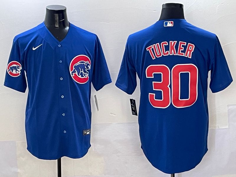 Men Chicago Cubs #30 Tucker Blue Game 2025 Nike MLB Jersey style 1
